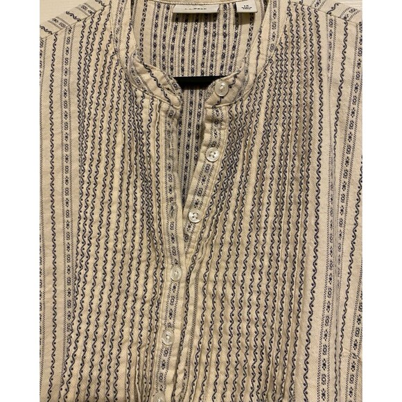 LL Bean Dobby Nightgown Women’s Plus 1X Flannel Blue Pintuck Praire Cottagecore - Picture 4 of 15